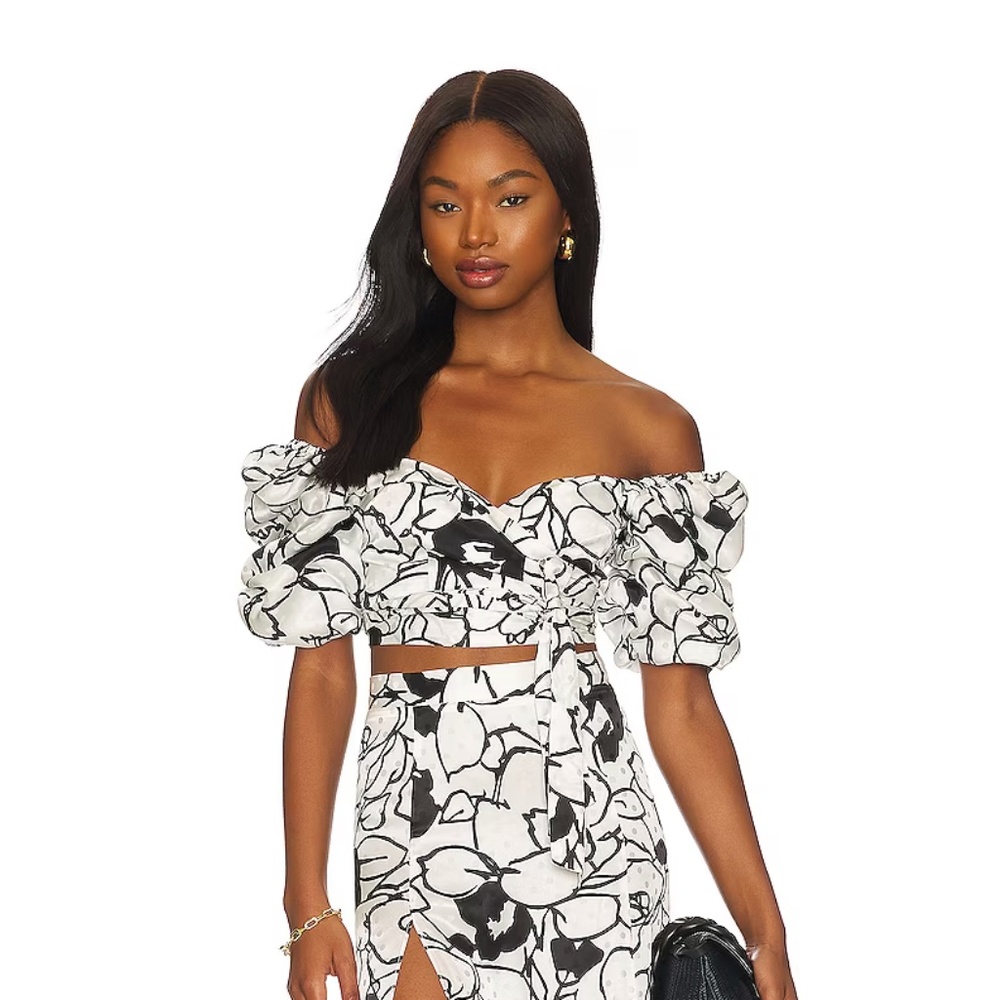 (XS) Zano Top in Floral Noir Print from Ronny Kobo